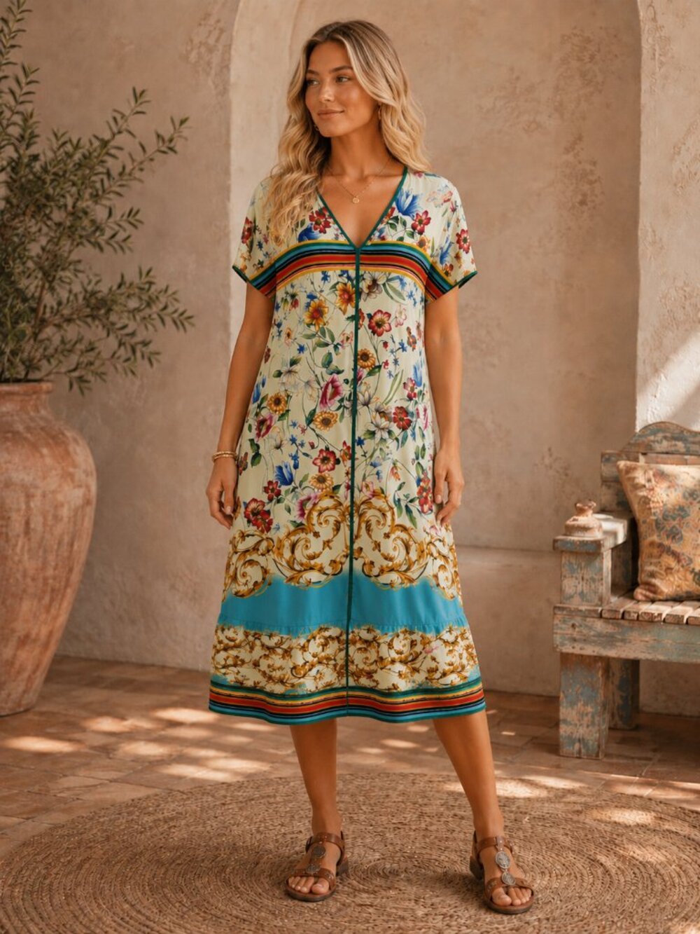 Johnny Was Felix Trapeze Dress